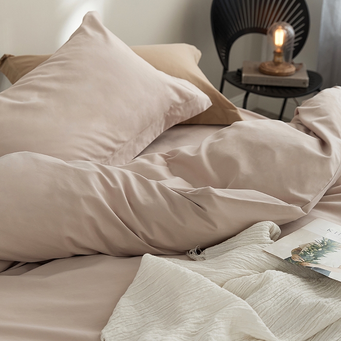 91家纺网 家纺一手货源 找家纺 2021新款加厚磨毛四件套淡妃粉