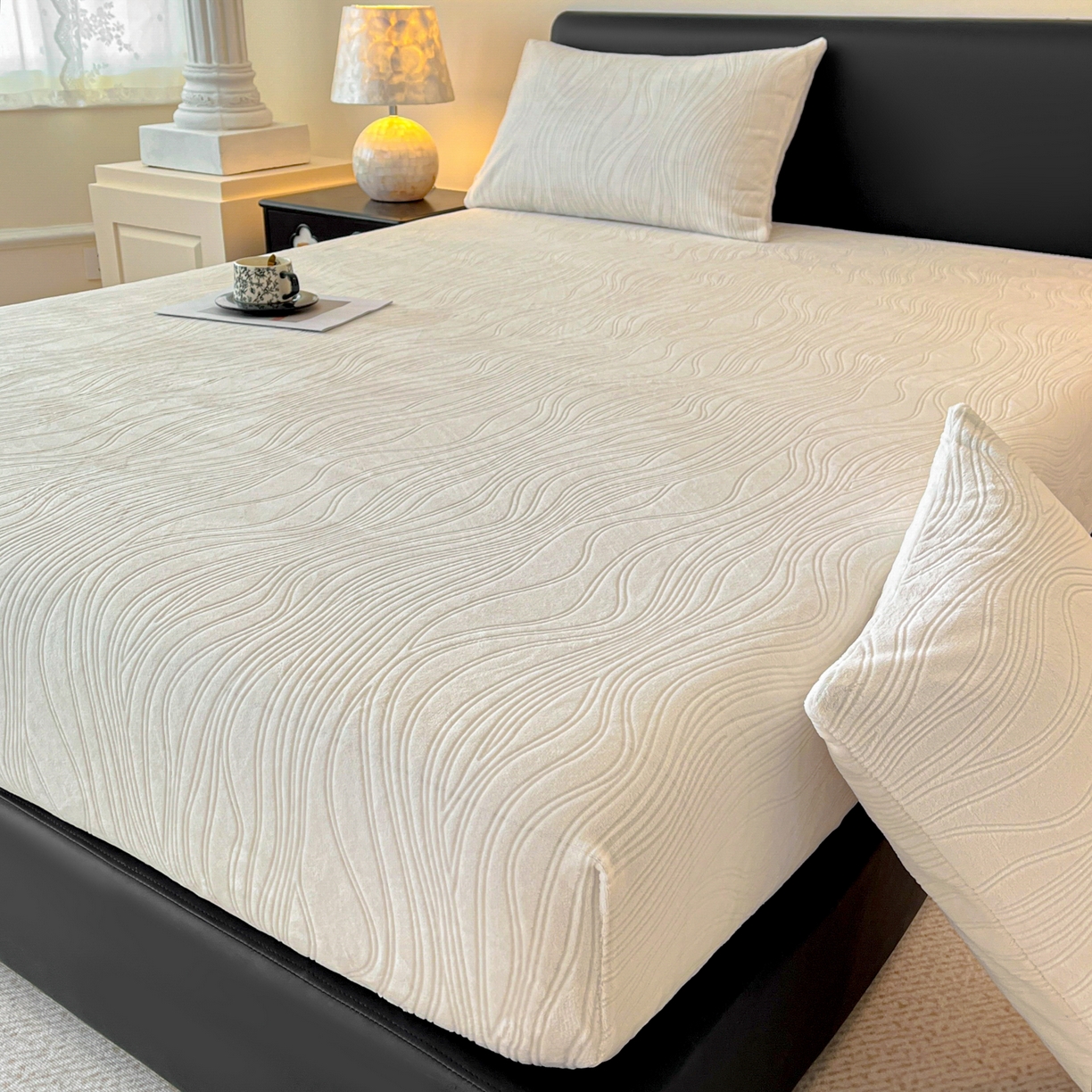 91家纺网 家纺一手货源 找家纺 （总）酱子 2025新款烂花牛奶绒床笠