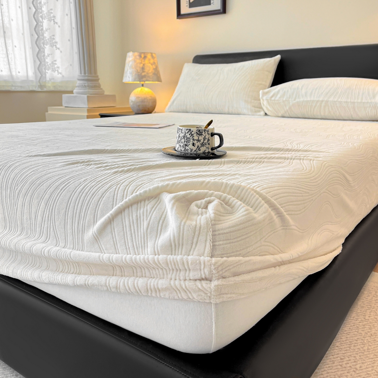 91家纺网 家纺一手货源 找家纺 （总）酱子 2025新款烂花牛奶绒床笠