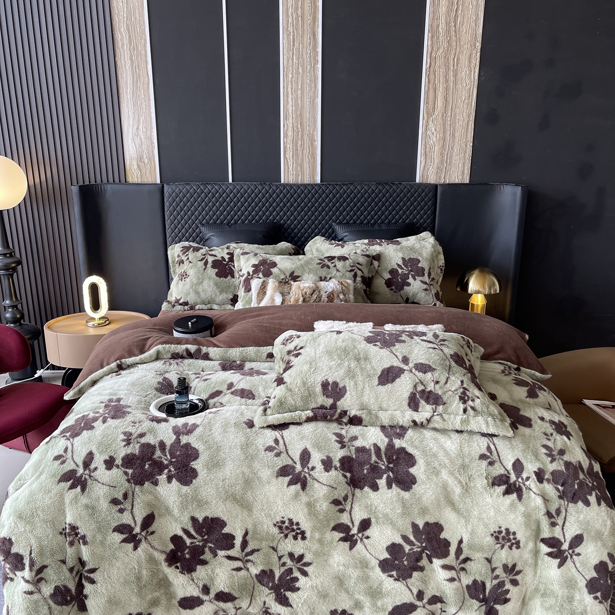 91家纺网 家纺一手货源 找家纺 莱豫家纺 2025新款秋冬加厚皮草级兔绒加牛奶绒四件套 贝莉