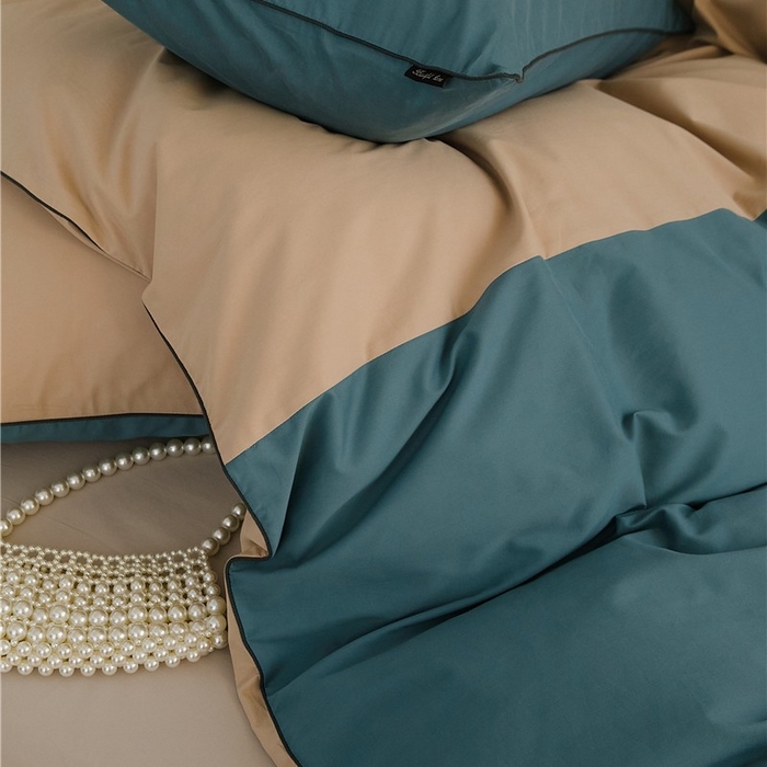 91家纺网 家纺一手货源 找家纺 新款100S磨毛半拼玩乐系列四件套 云母-青蓝