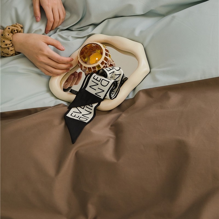 91家纺网 家纺一手货源 找家纺 新款100S磨毛半拼玩乐系列四件套 月白-沉香