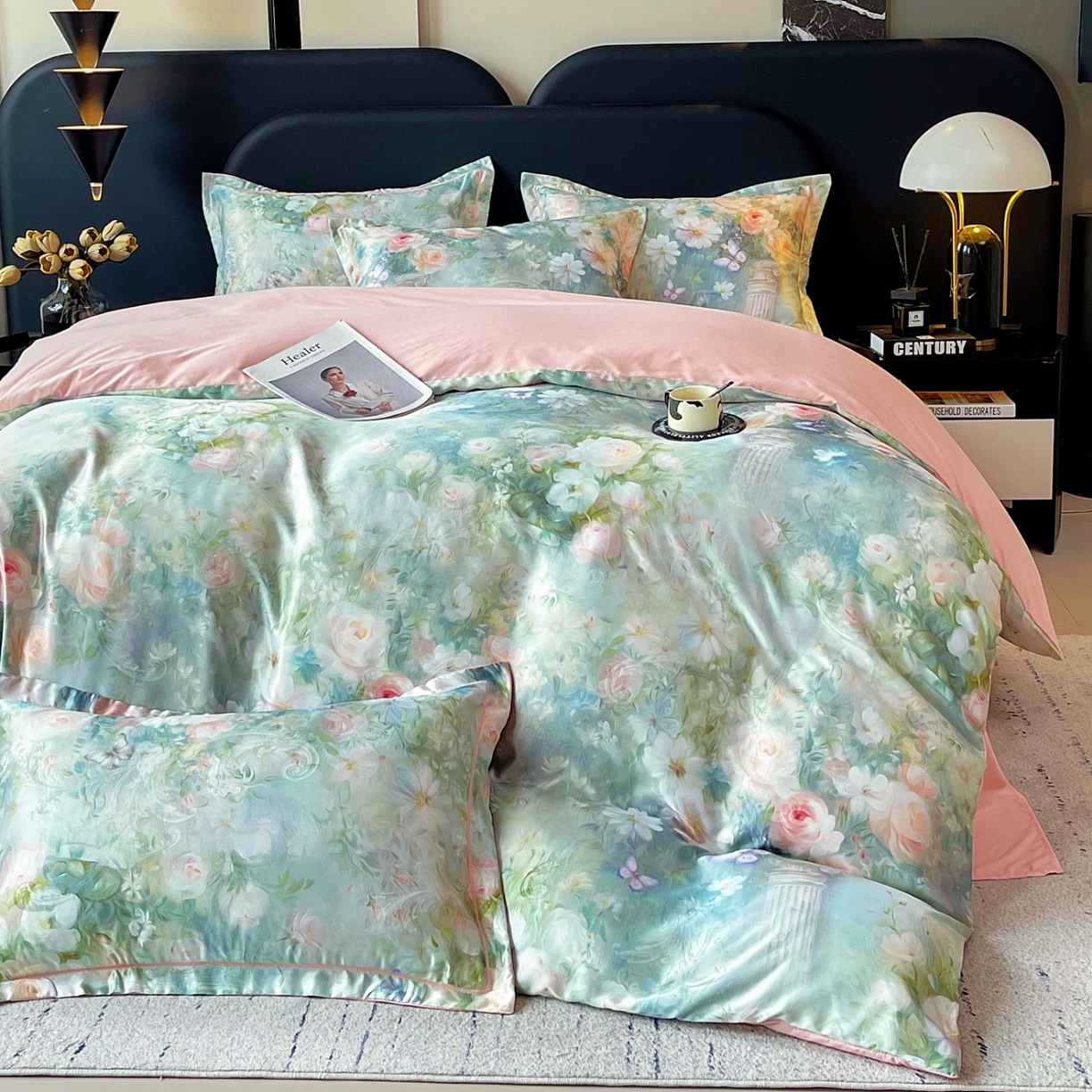 91家纺网 家纺一手货源 找家纺 （总）大麦乐田 2025新款直播爆款欧式轻奢提花数码印花四件套