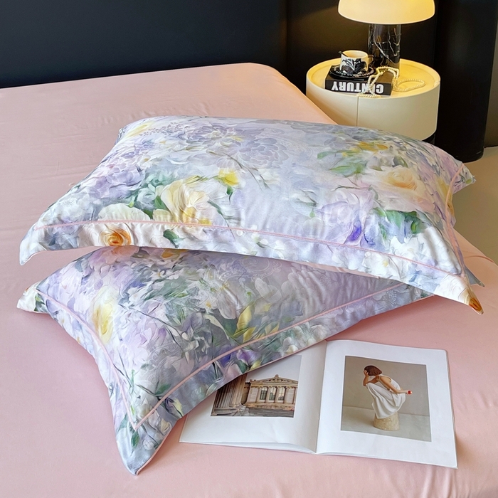 91家纺网 家纺一手货源 找家纺 大麦乐田 2025新款直播爆款欧式轻奢提花数码印花四件套 繁华