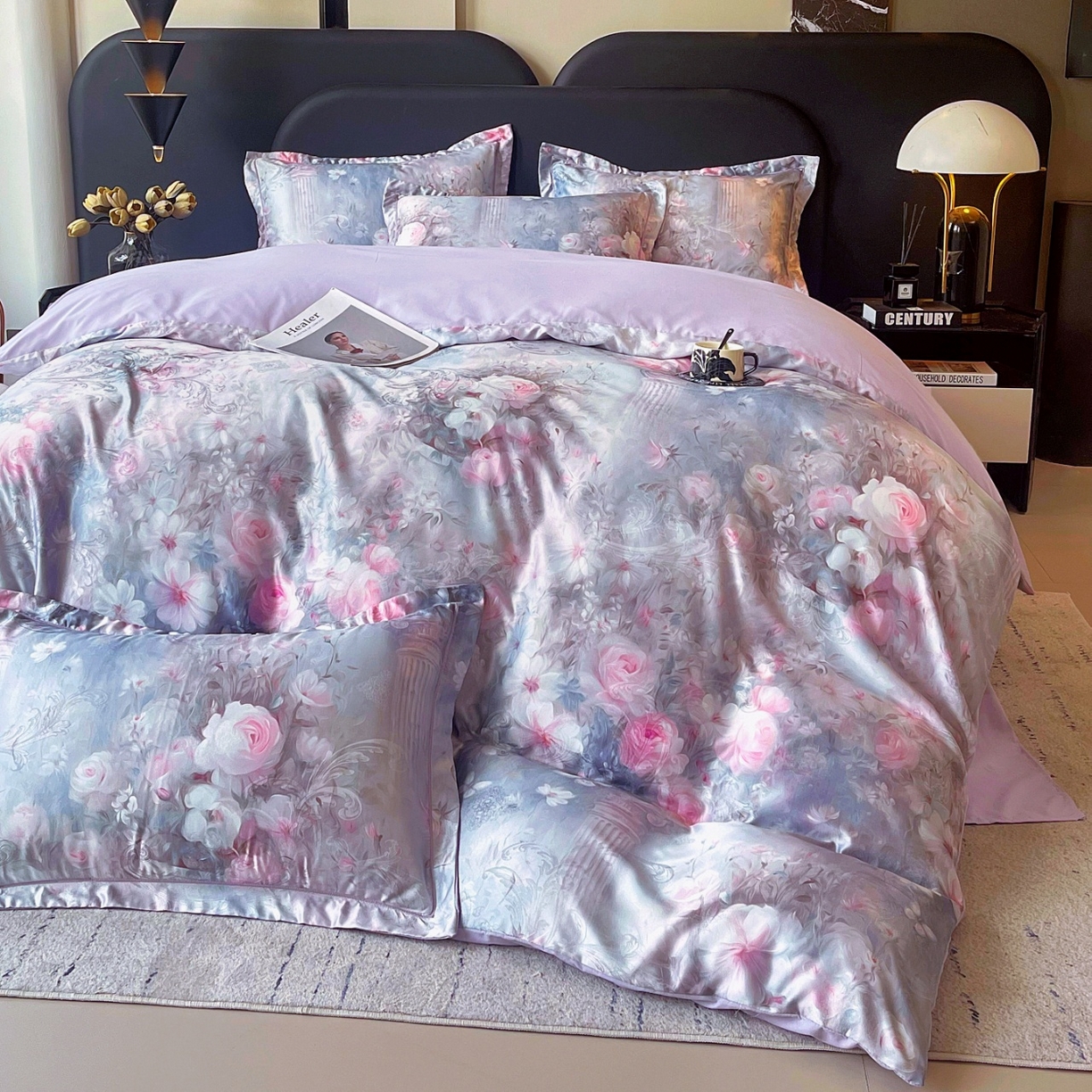 大麦乐田 2025新款直播爆款欧式轻奢提花数码印花四件套 梵希