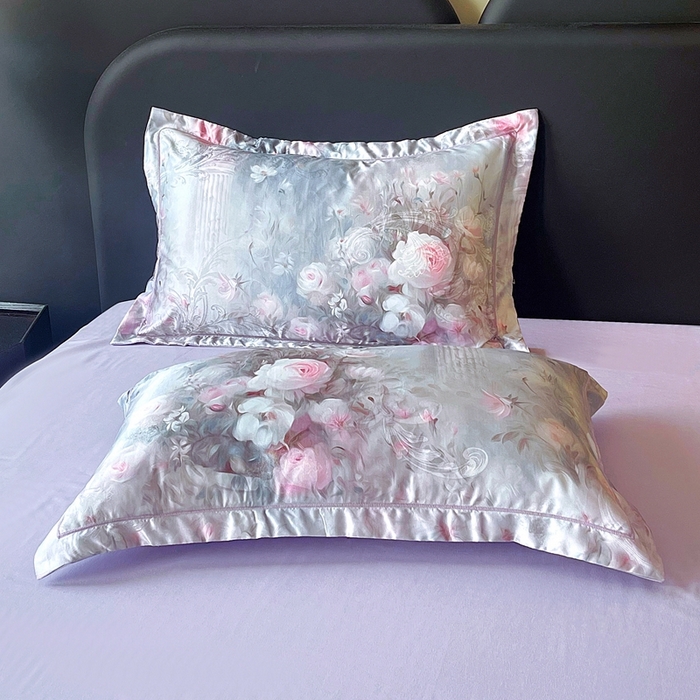 91家纺网 家纺一手货源 找家纺 大麦乐田 2025新款直播爆款欧式轻奢提花数码印花四件套 梵希