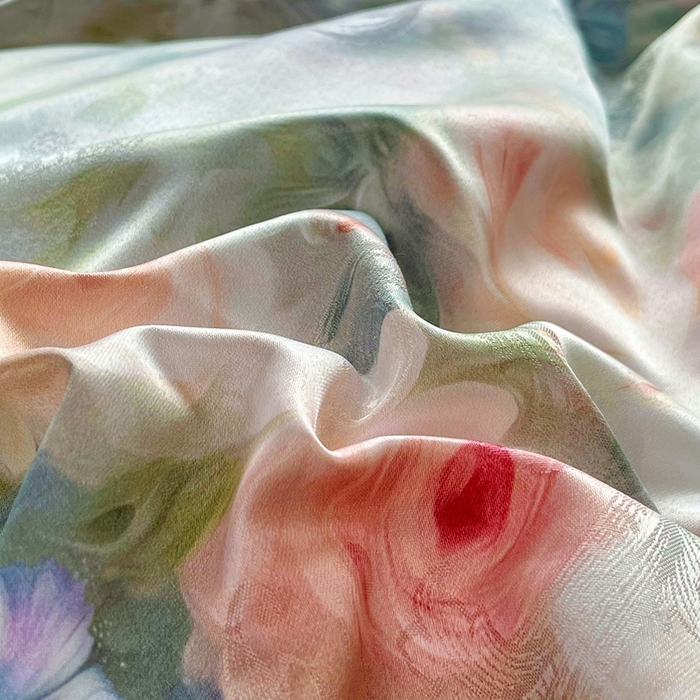 91家纺网 家纺一手货源 找家纺 大麦乐田 2025新款直播爆款欧式轻奢提花数码印花四件套 芳馨