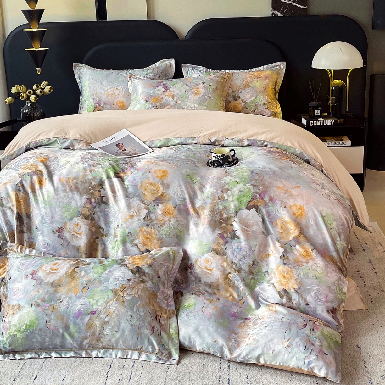 大麦乐田 2025新款直播爆款欧式轻奢提花数码印花四件套 秘境