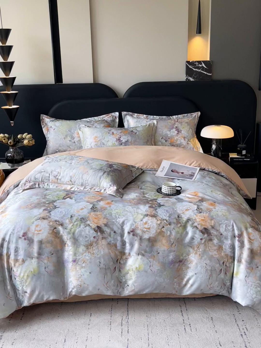 91家纺网 家纺一手货源 找家纺 大麦乐田 2025新款直播爆款欧式轻奢提花数码印花四件套 秘境