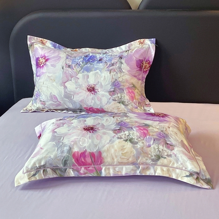 91家纺网 家纺一手货源 找家纺 大麦乐田 2025新款直播爆款欧式轻奢提花数码印花四件套 琦梦