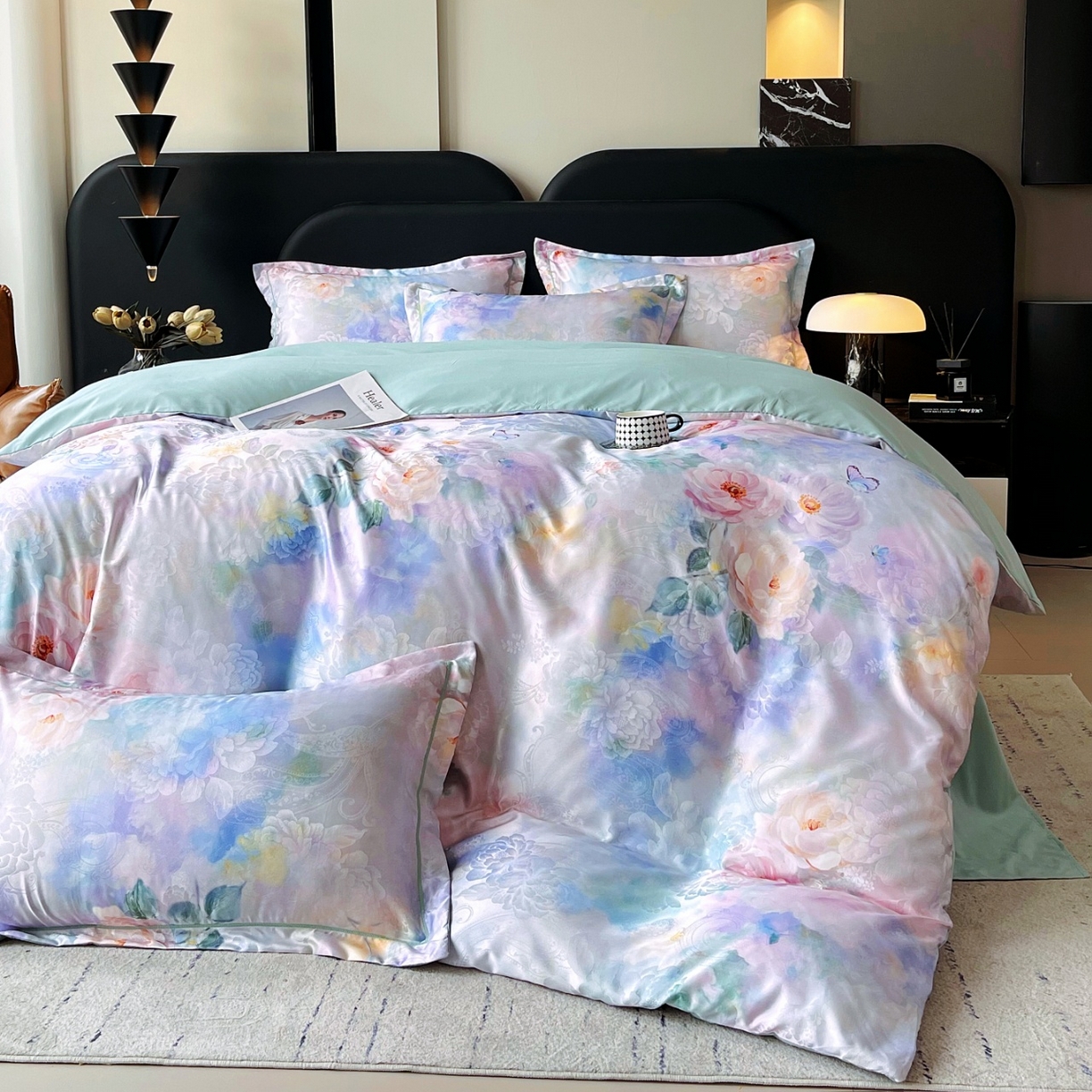 大麦乐田 2025新款直播爆款欧式轻奢提花数码印花四件套 心语