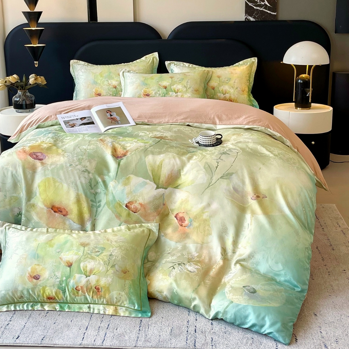 大麦乐田 2025新款直播爆款欧式轻奢提花数码印花四件套 寻觅