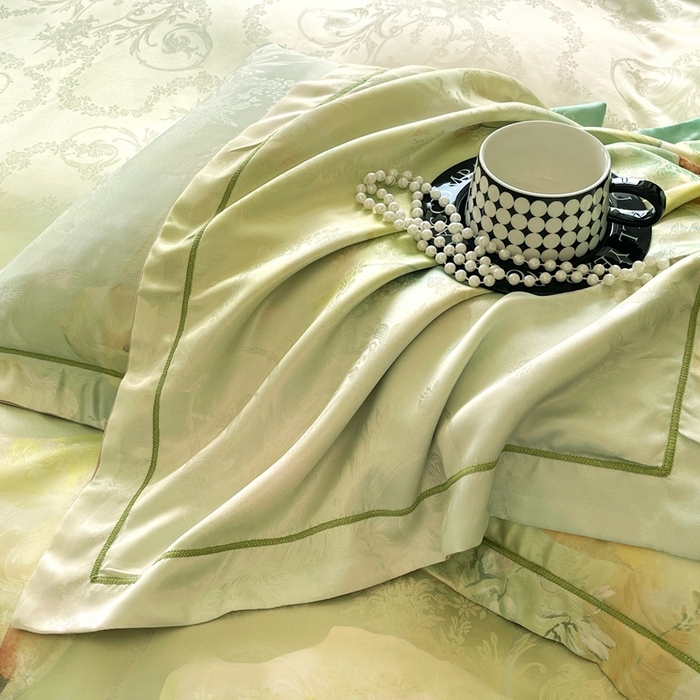 91家纺网 家纺一手货源 找家纺 大麦乐田 2025新款直播爆款欧式轻奢提花数码印花四件套 寻觅