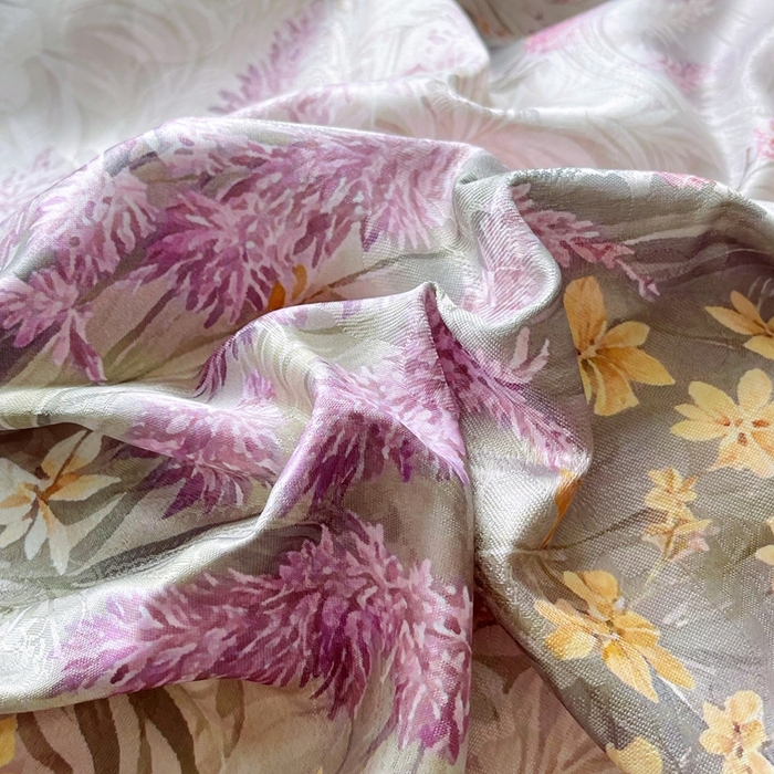 91家纺网 家纺一手货源 找家纺 大麦乐田 2025新款直播爆款欧式轻奢提花数码印花四件套 紫薰