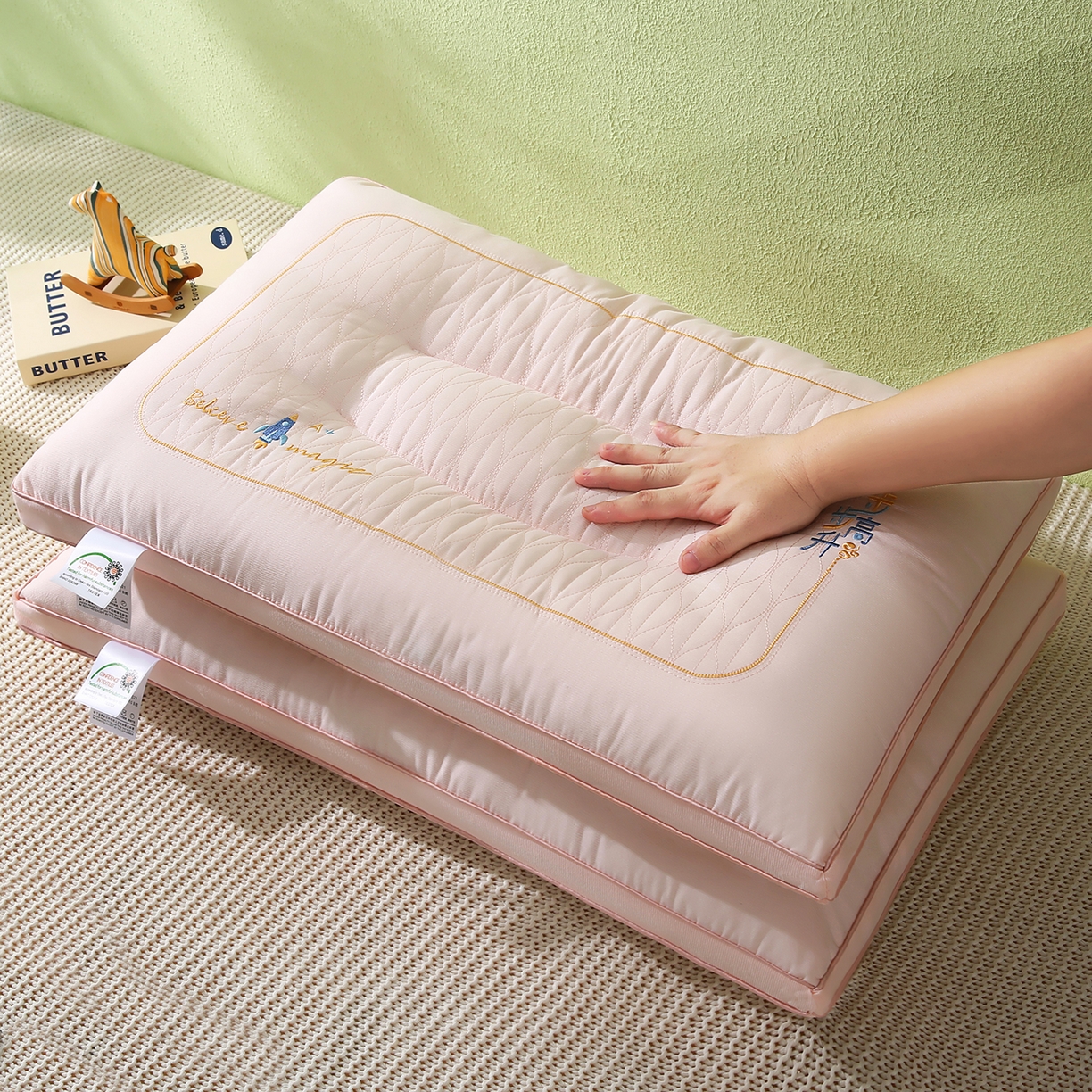 91家纺网 家纺一手货源 找家纺 （总）十仟家纺 2025新款步步高升枕头枕芯