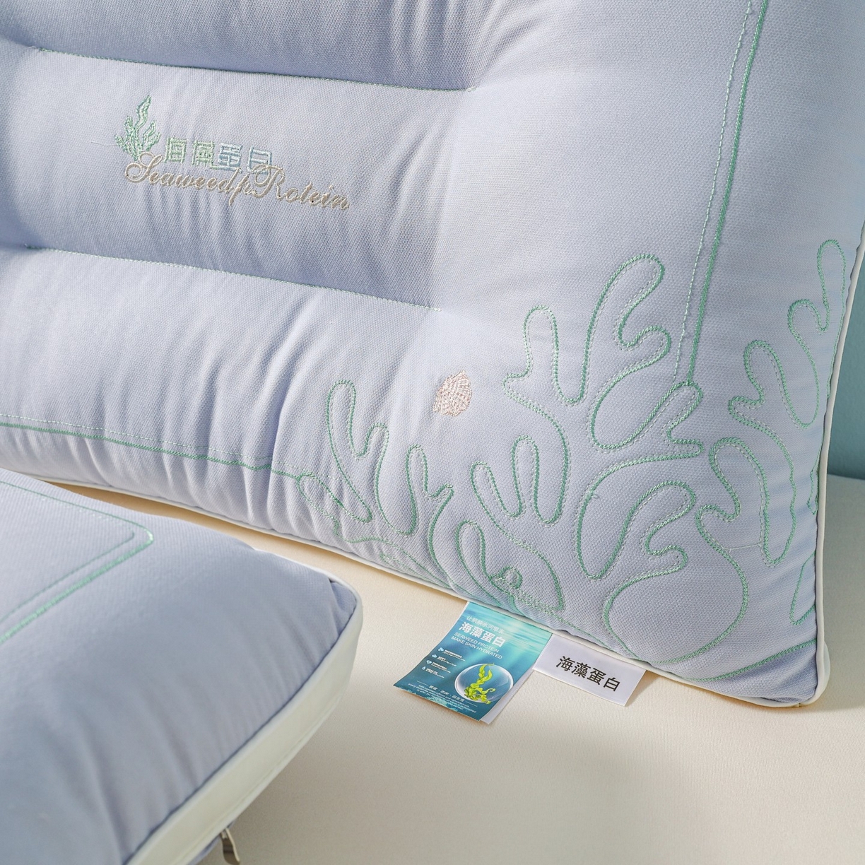 91家纺网 家纺一手货源 找家纺 十仟家纺 2025新款刺绣款超柔软枕头枕芯家用单个成人护颈椎助深度睡眠枕芯 兰灰