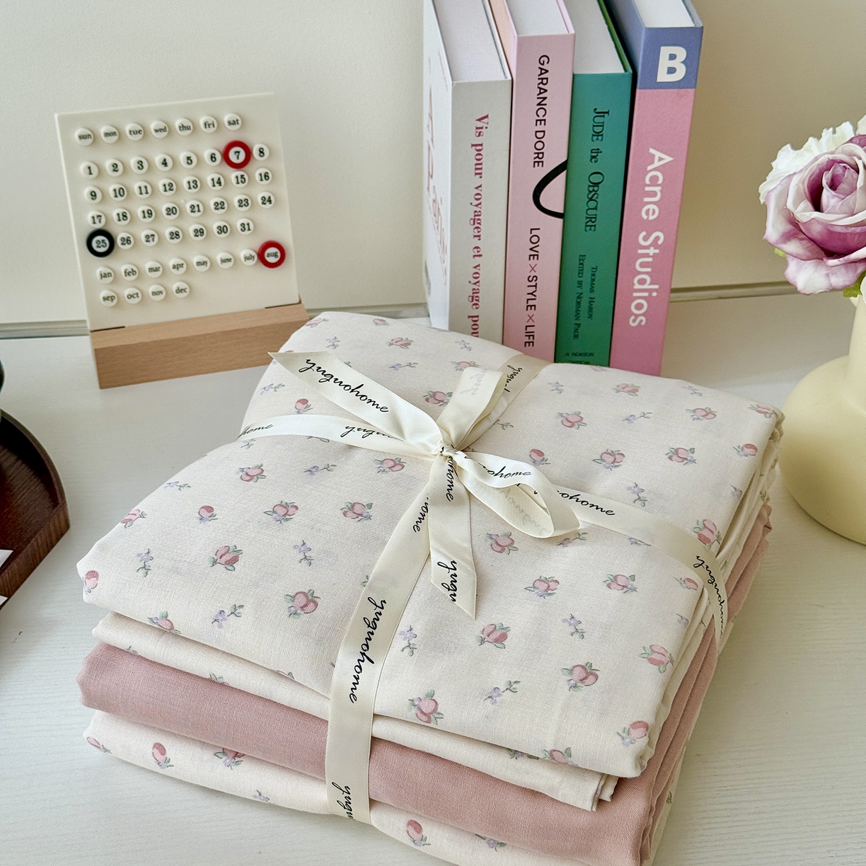 91家纺网 家纺一手货源 找家纺 于果 2025新款全棉双层纱四件套（第六批） 千颂伊-米