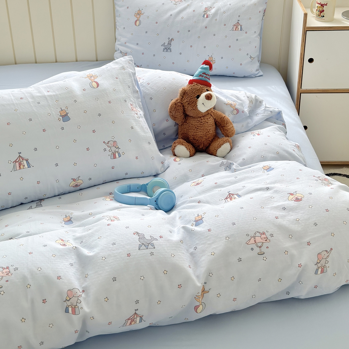 于果 2025新款全棉双层纱四件套（第六批） 马戏团-兰