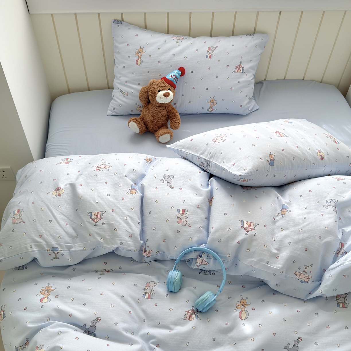 91家纺网 家纺一手货源 找家纺 于果 2025新款全棉双层纱四件套（第六批） 马戏团-兰