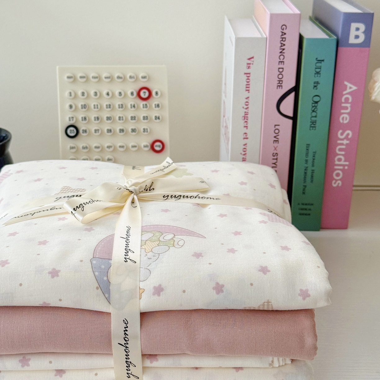 91家纺网 家纺一手货源 找家纺 于果 2025新款全棉双层纱四件套（第六批） 晚安宝贝