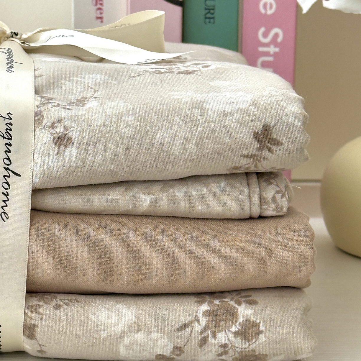 91家纺网 家纺一手货源 找家纺 于果 2025新款全棉双层纱四件套（第六批） 楼兰