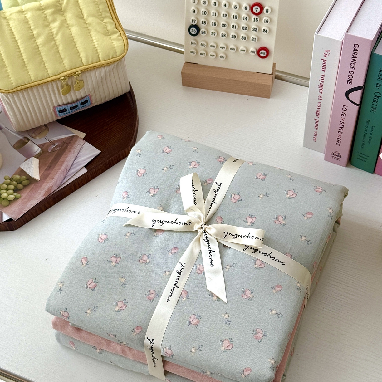 91家纺网 家纺一手货源 找家纺 于果 2025新款全棉双层纱四件套（第六批） 千颂伊-蓝