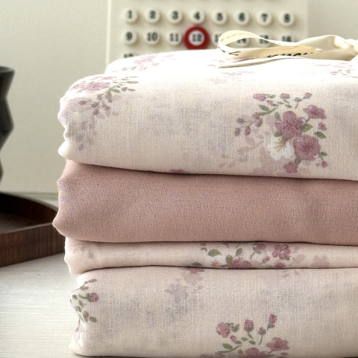 91家纺网 家纺一手货源 找家纺 于果 2025新款全棉双层纱四件套（第六批） 桃山雾-粉