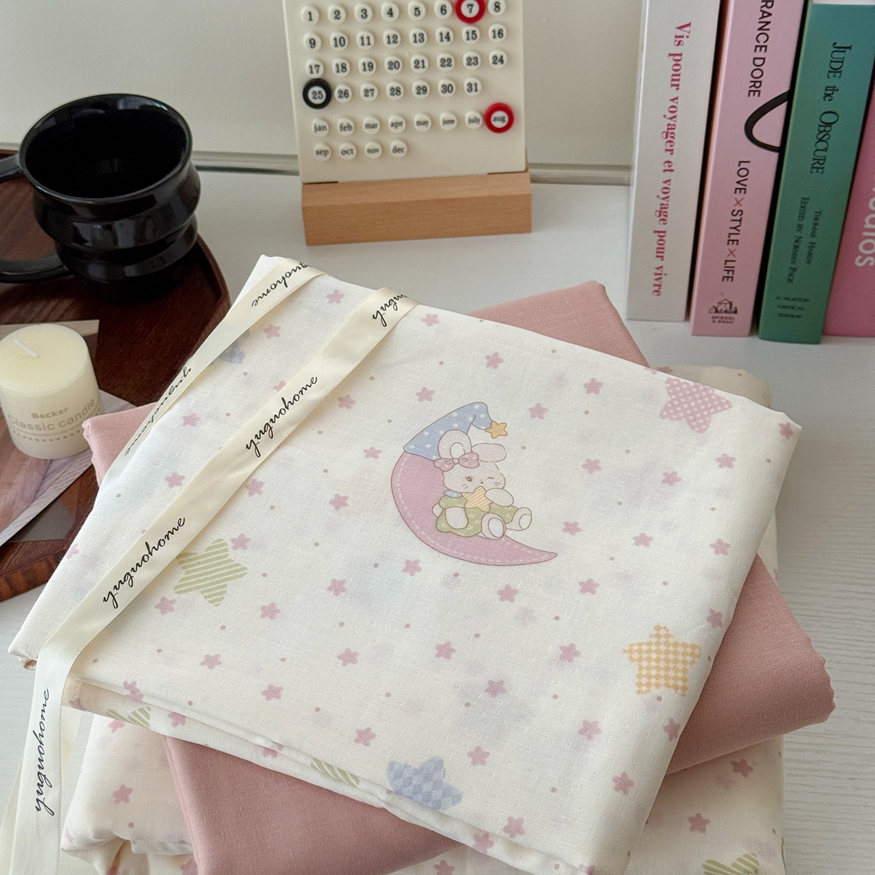 91家纺网 家纺一手货源 找家纺 于果 2025新款全棉双层纱四件套（第六批） 晚安宝贝