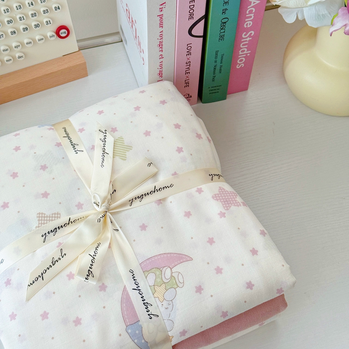 91家纺网 家纺一手货源 找家纺 于果 2025新款全棉双层纱四件套（第六批） 晚安宝贝