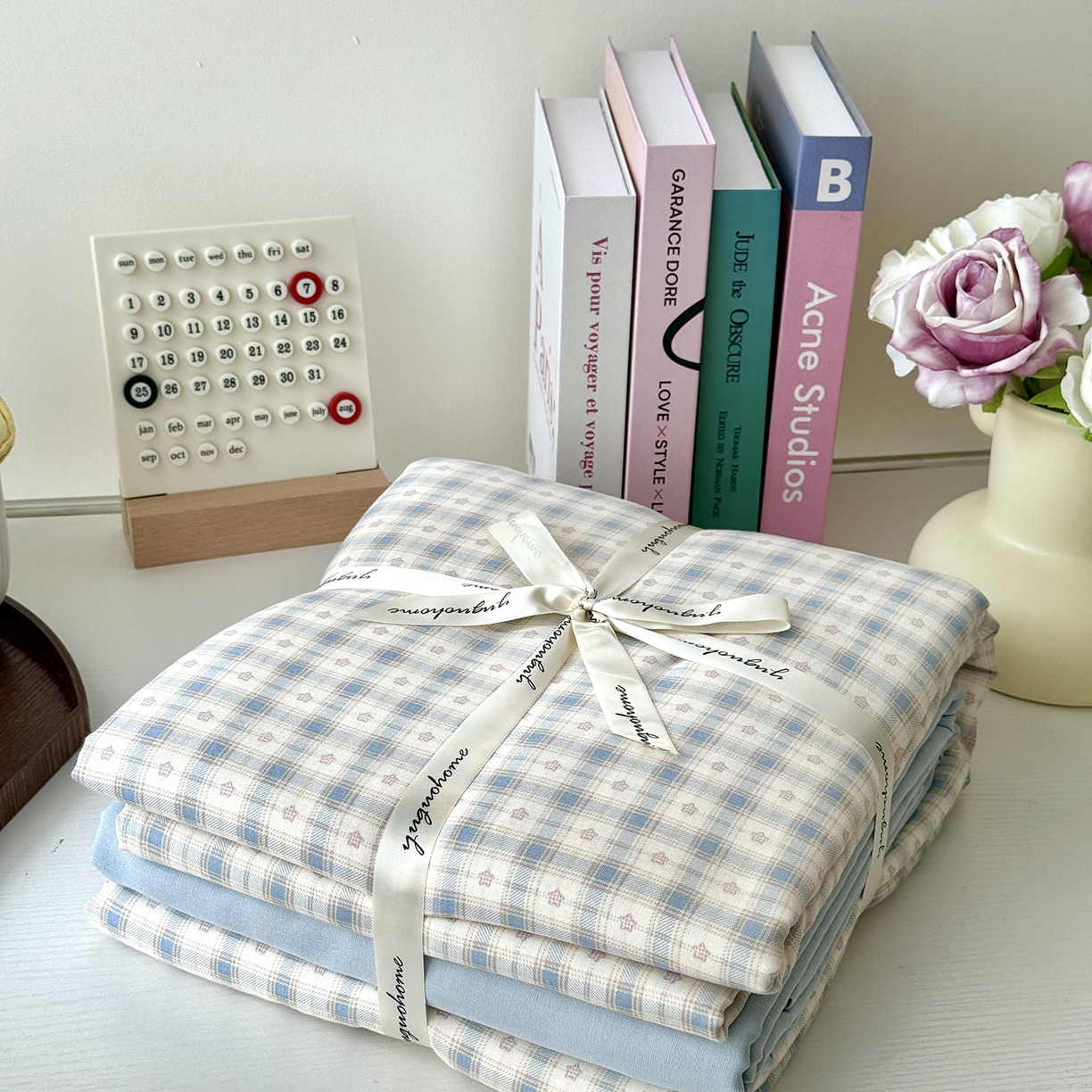 91家纺网 家纺一手货源 找家纺 于果 2025新款全棉双层纱四件套（第六批） 威尔士