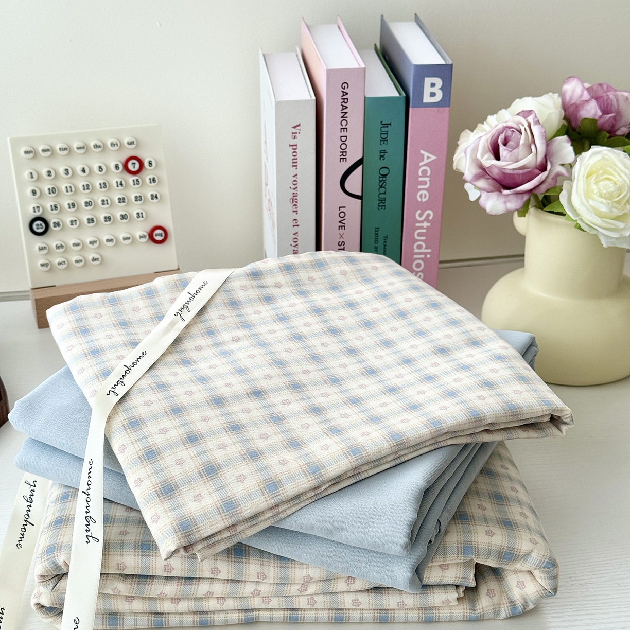 91家纺网 家纺一手货源 找家纺 于果 2025新款全棉双层纱四件套（第六批） 威尔士