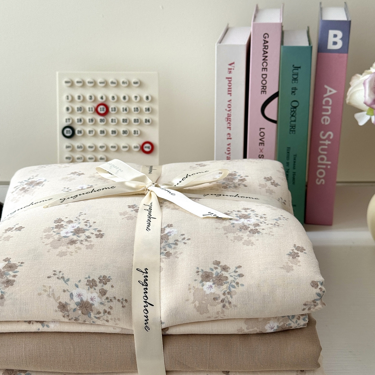 91家纺网 家纺一手货源 找家纺 于果 2025新款全棉双层纱四件套（第六批） 桃山雾-米