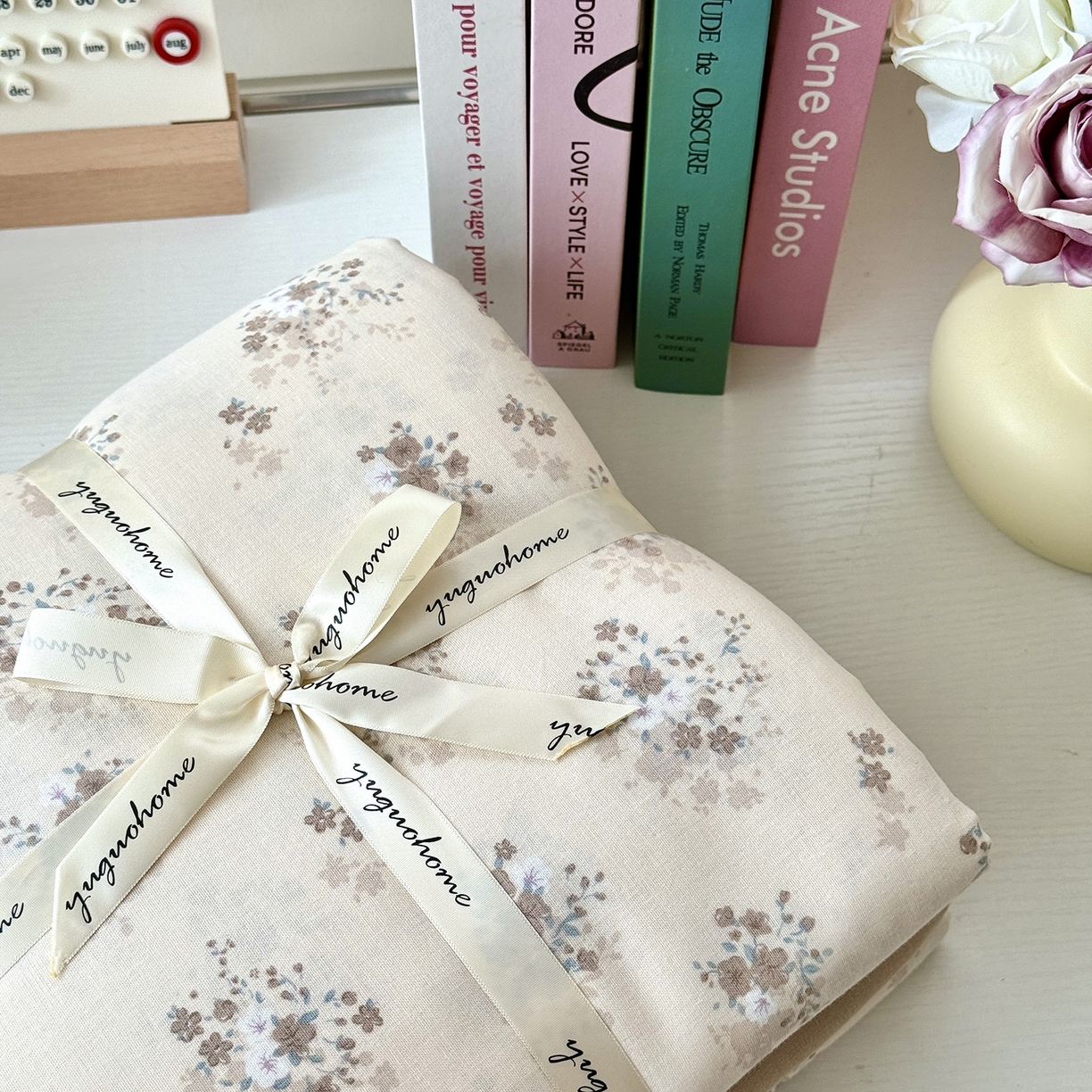 91家纺网 家纺一手货源 找家纺 于果 2025新款全棉双层纱四件套（第六批） 桃山雾-米