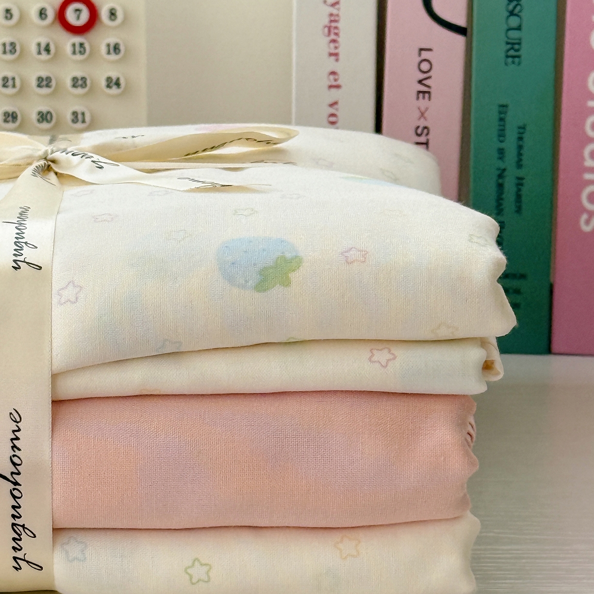 91家纺网 家纺一手货源 找家纺 于果 2025新款全棉双层纱四件套（第六批） 草莓派