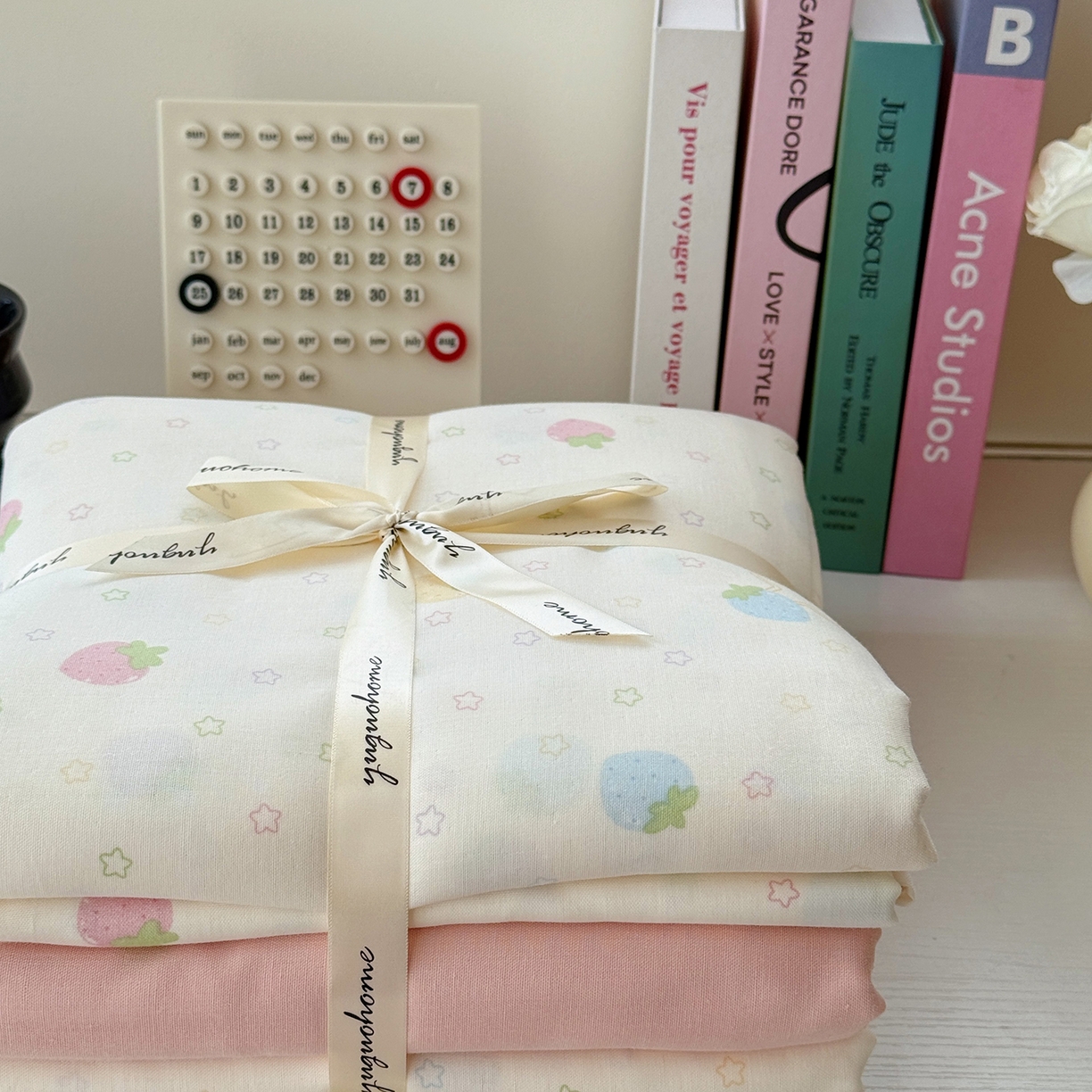 91家纺网 家纺一手货源 找家纺 于果 2025新款全棉双层纱四件套（第六批） 草莓派