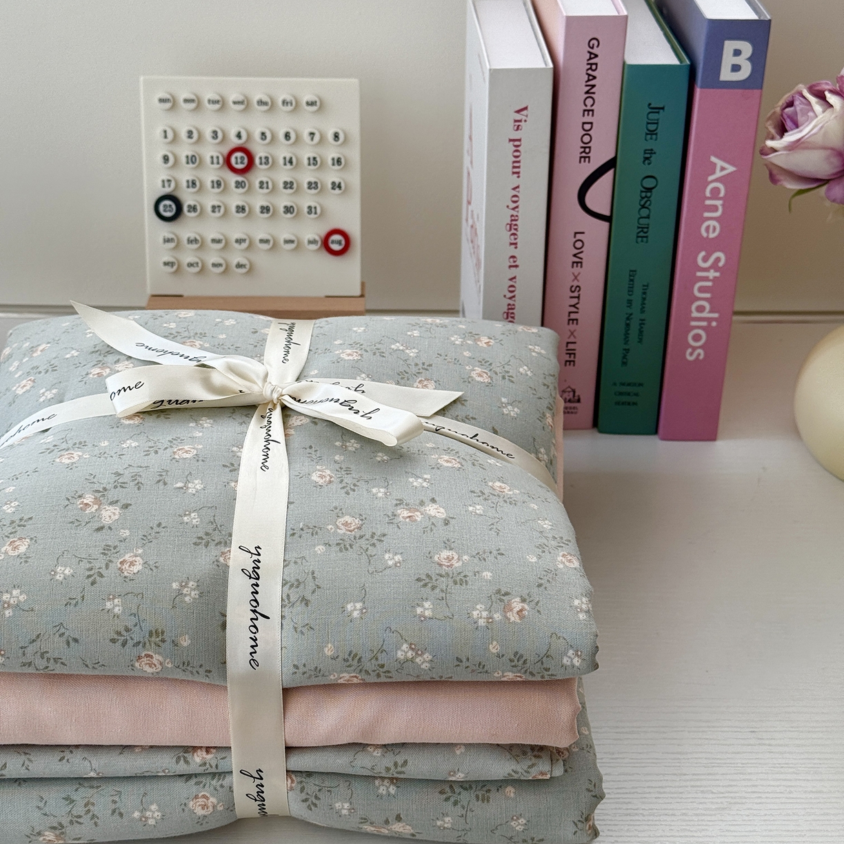 91家纺网 家纺一手货源 找家纺 于果 2025新款全棉双层纱四件套（第六批） 星奈-绿