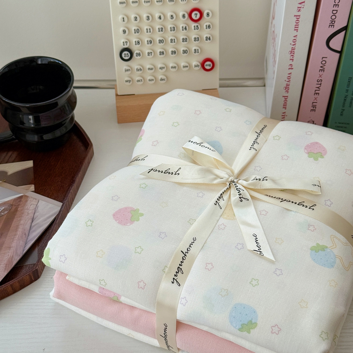 91家纺网 家纺一手货源 找家纺 于果 2025新款全棉双层纱四件套（第六批） 草莓派