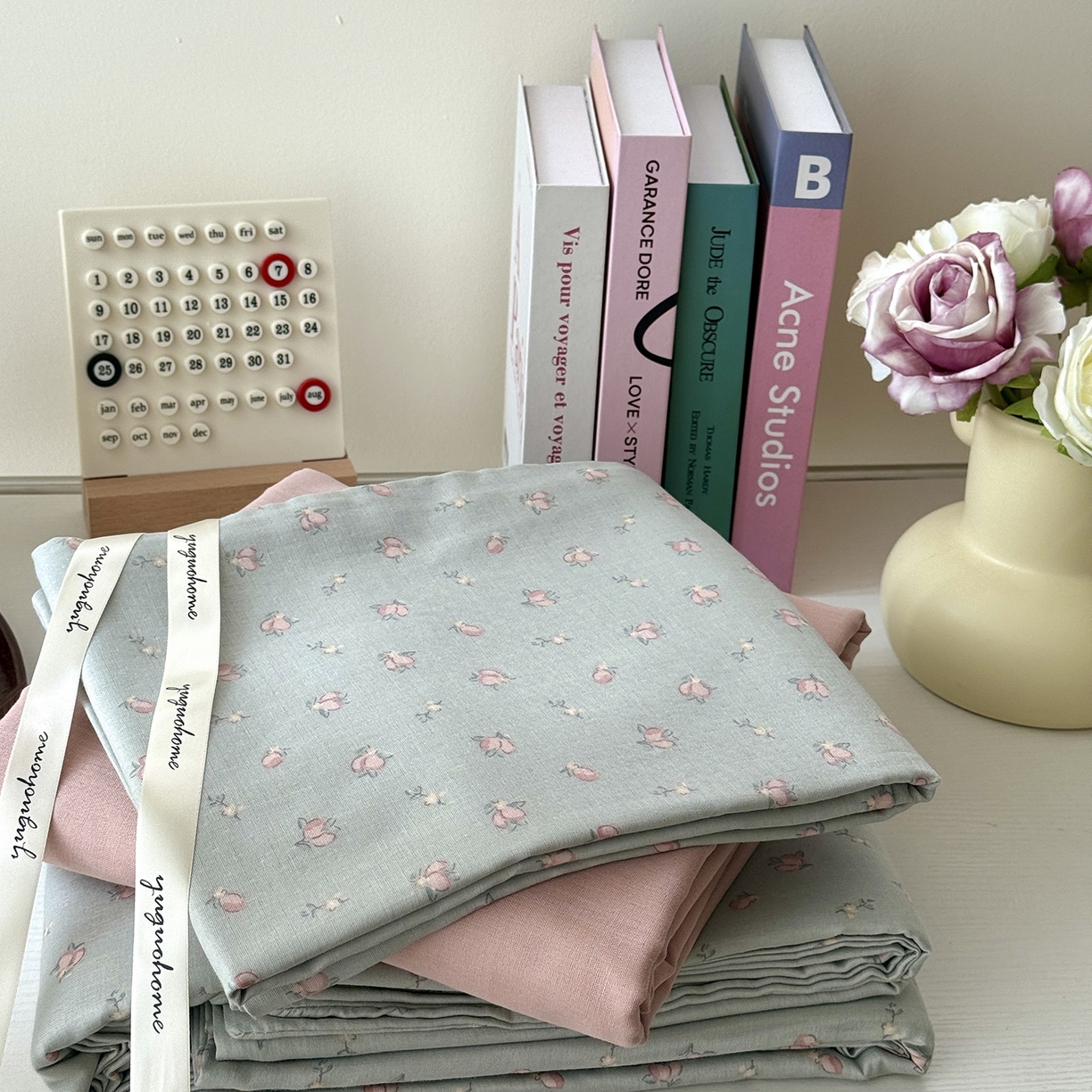 91家纺网 家纺一手货源 找家纺 于果 2025新款全棉双层纱四件套（第六批） 千颂伊-蓝