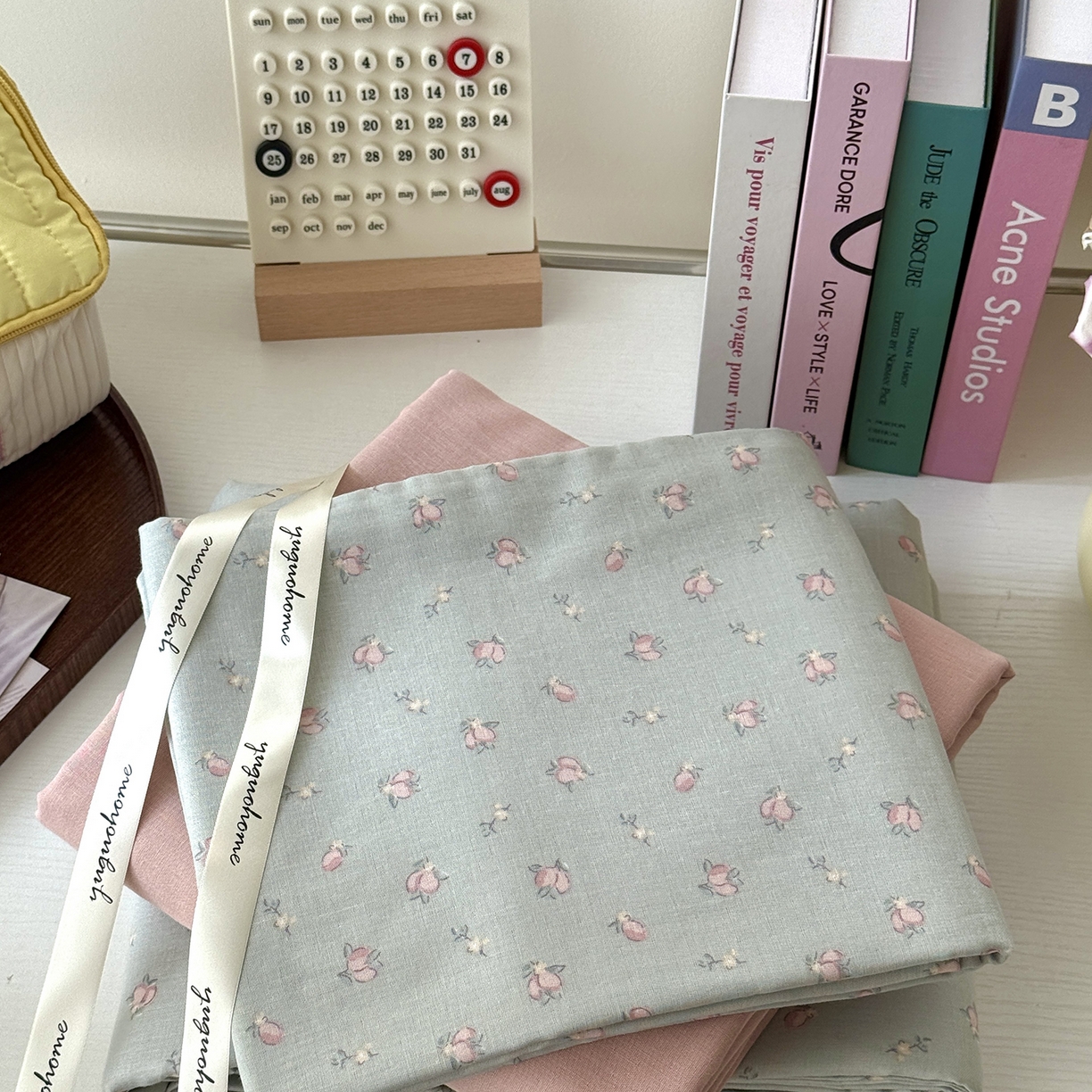 91家纺网 家纺一手货源 找家纺 于果 2025新款全棉双层纱四件套（第六批） 千颂伊-蓝