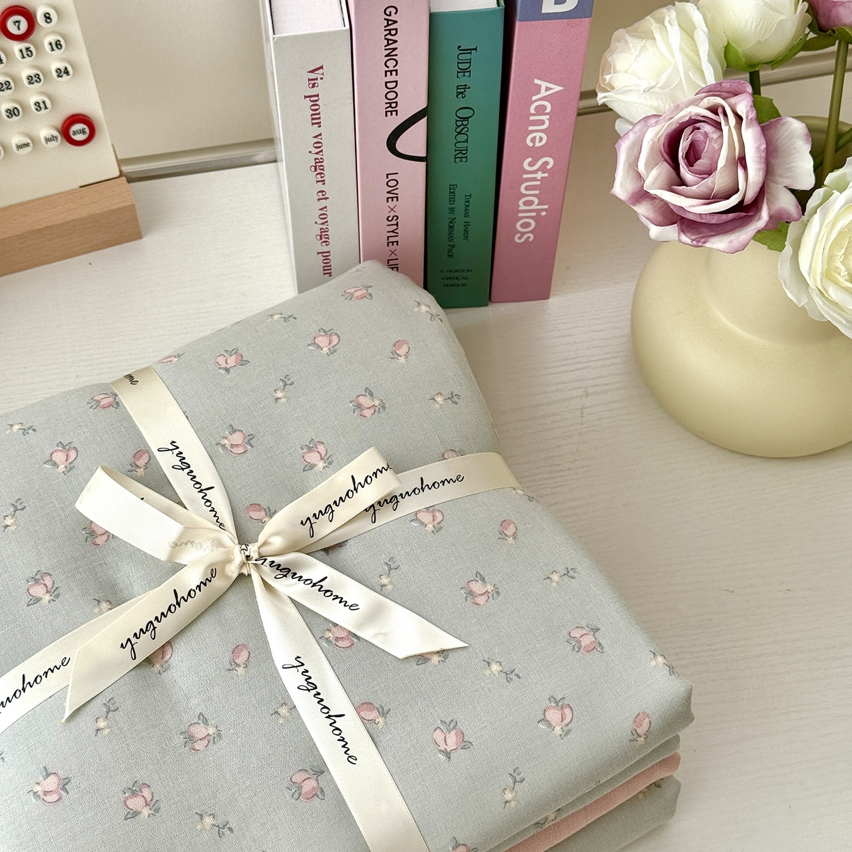 91家纺网 家纺一手货源 找家纺 于果 2025新款全棉双层纱四件套（第六批） 千颂伊-蓝