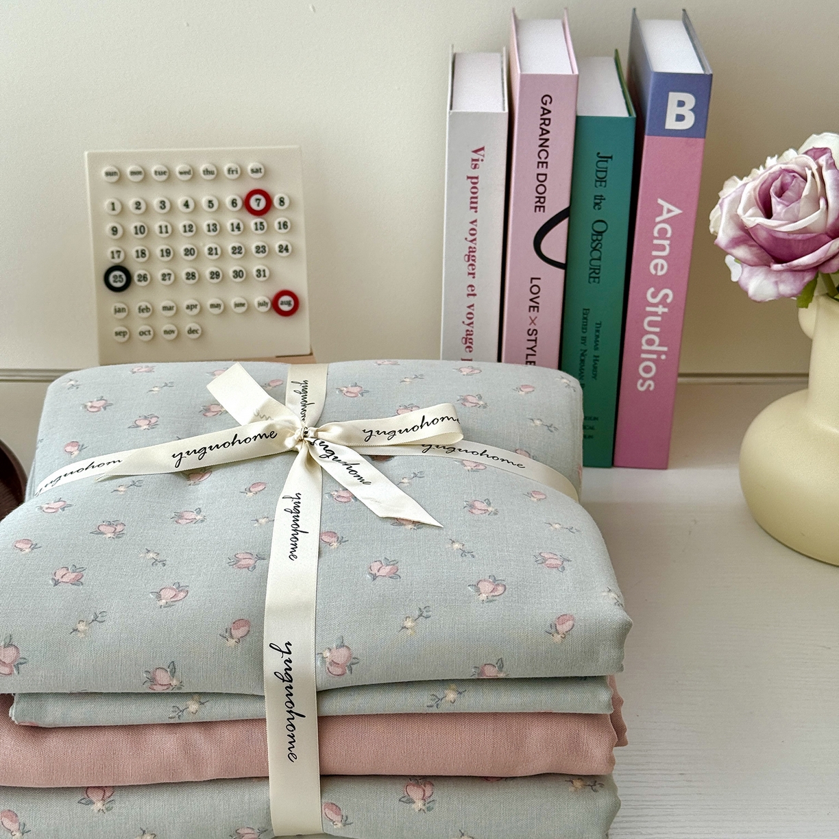 91家纺网 家纺一手货源 找家纺 于果 2025新款全棉双层纱四件套（第六批） 千颂伊-蓝