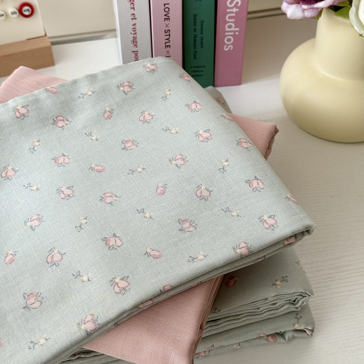 91家纺网 家纺一手货源 找家纺 于果 2025新款全棉双层纱四件套（第六批） 千颂伊-蓝