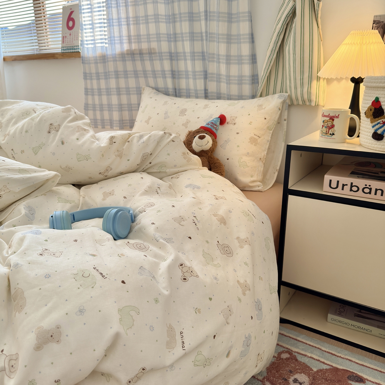 91家纺网 家纺一手货源 找家纺 于果 2025新款全棉双层纱四件套（第六批） 动物派对