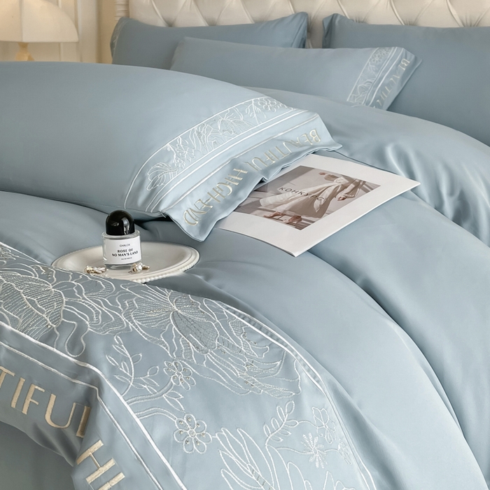 91家纺网 家纺一手货源 找家纺 （总）绒掌柜 （总）2025新品第一波 水洗天丝真丝冰丝四件套（礼盒装含买家秀）——清悦系列