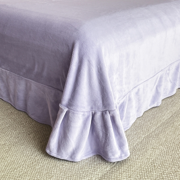 91家纺网 家纺一手货源 找家纺 绒掌柜 （总）2025新款消光级牛奶绒婴儿绒刺绣花边工艺款四件套（品质含买家秀）—巴黎系列 优雅紫