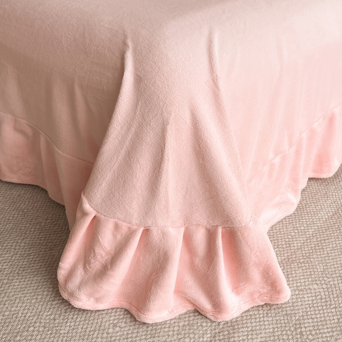 91家纺网 家纺一手货源 找家纺 绒掌柜 （总）2025新款消光级牛奶绒婴儿绒刺绣花边工艺款四件套（品质含买家秀）—巴黎系列 玉颜粉