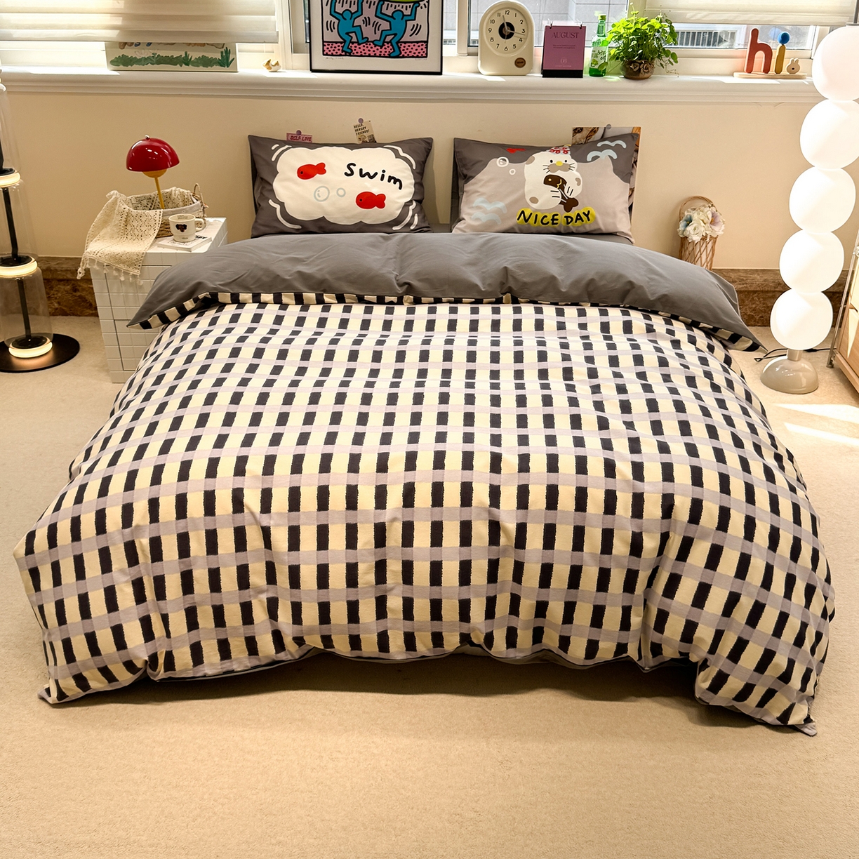 （总）珺柔家纺 2025新款数码印花枕套全棉磨毛毛巾绣卡通四件套