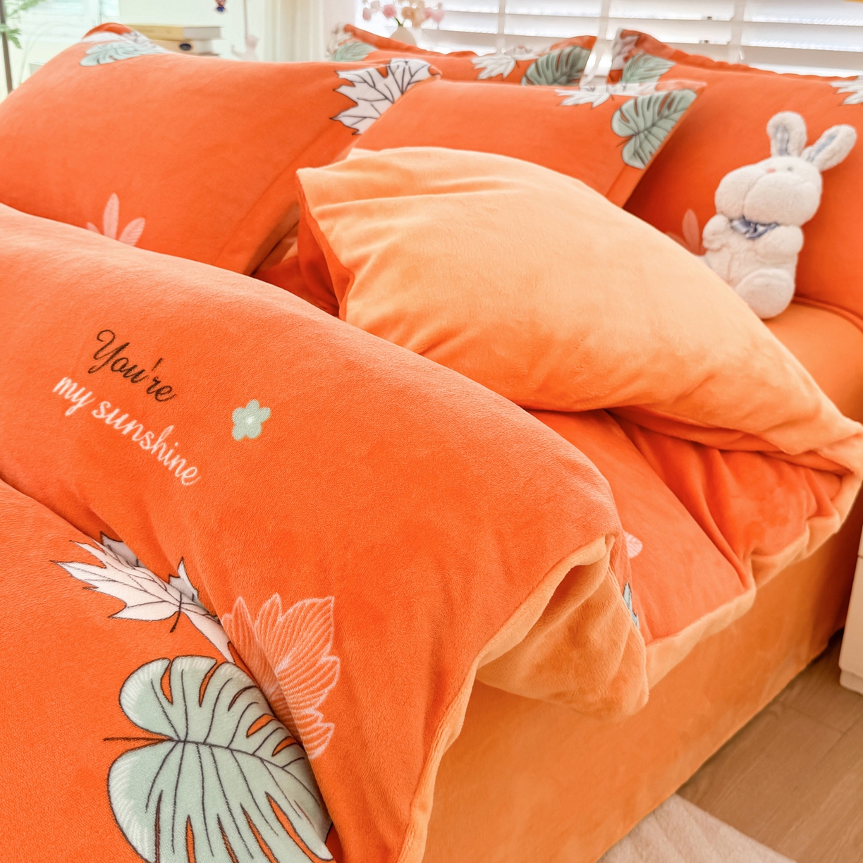 （总）肖恩毯业 2025新款印花牛奶绒四件套