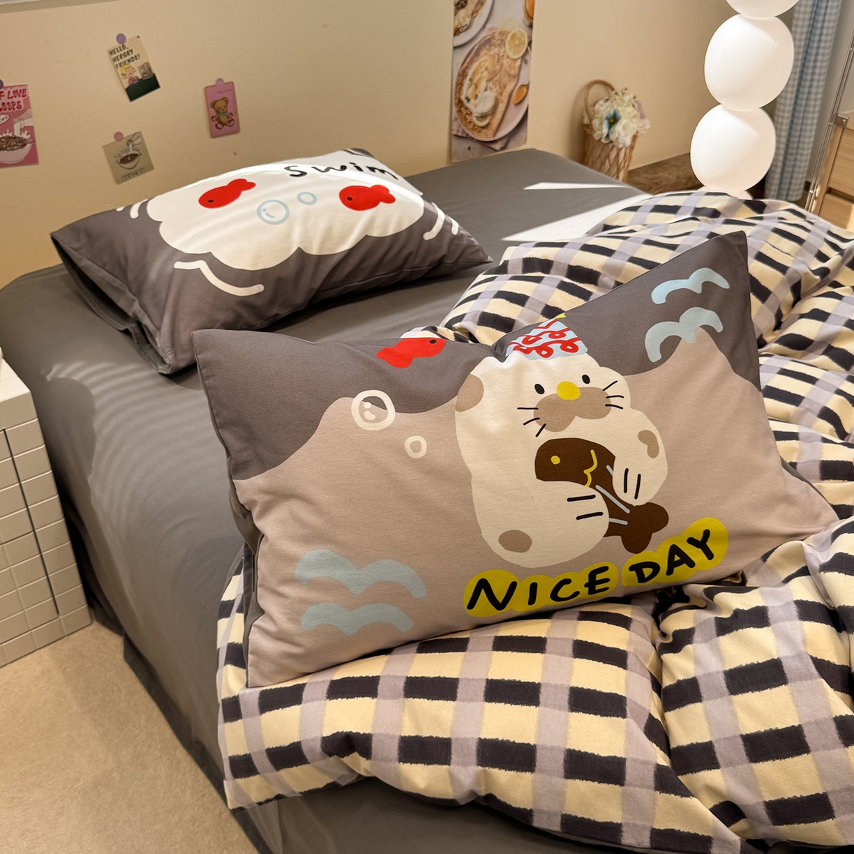 91家纺网 家纺一手货源 找家纺 （总）珺柔家纺 2025新款数码印花枕套全棉磨毛毛巾绣卡通四件套