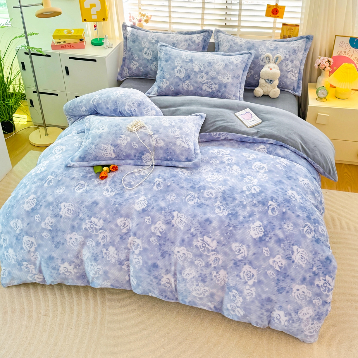 91家纺网 家纺一手货源 找家纺 肖恩毯业 2025新款印花牛奶绒四件套 江南